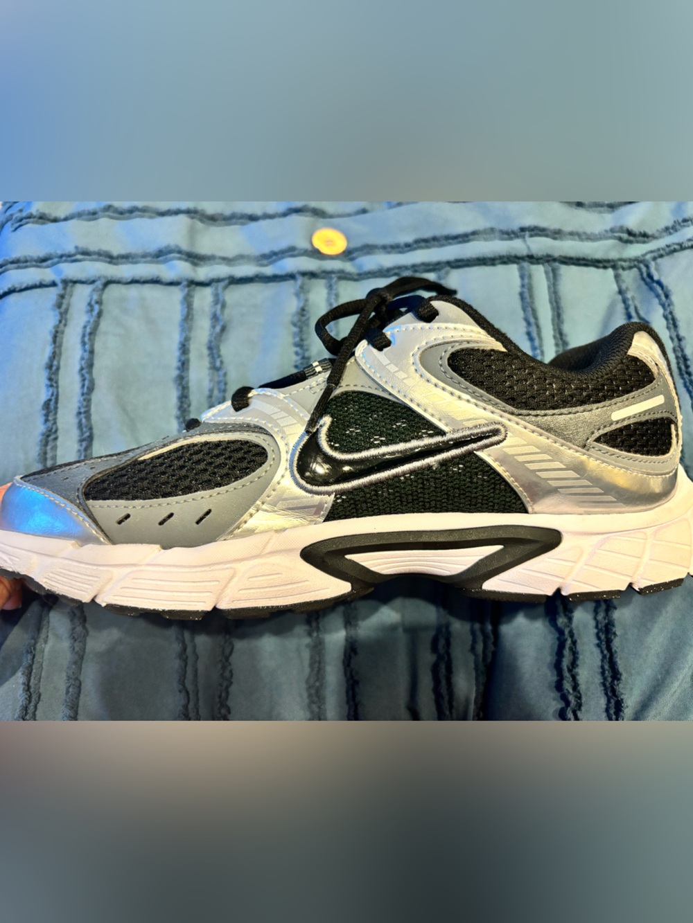 Kids Black and Silver Athletic Sneakers - Nike